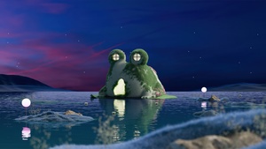 Aesthetic, Night, Dreamlike, Starry sky, Lake, 4K wallpaper
