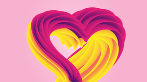 Love heart, Pink background, Heart shape, Aesthetic, 4K wallpaper