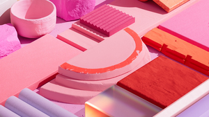 Shapes, Pink aesthetic, Microsoft Design, 4K wallpaper