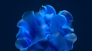 Windows 11, Blue aesthetic, Bloom collection, Blue background, Blue abstract, 4K wallpaper