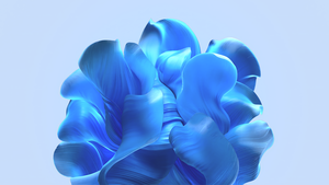 Windows 11, Light Mode, Bloom collection, White background, Blue abstract, 4K wallpaper