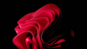 Windows 11, Red abstract, Stock, Black background, AMOLED, Dark red, 4K wallpaper