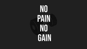 No pain No gain, Monochrome, Motivational quotes, Dark background, Minimalist, Gym, Dumbbell workout, 4K wallpaper