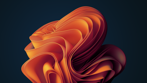 Windows 11, Stock, Orange abstract, Dark background, 4K wallpaper