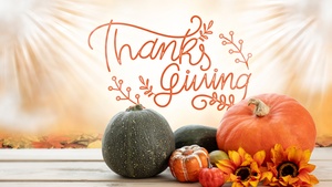 Thanksgiving Day, Happy Thanksgiving, Pumpkins, Wooden Floor, Sunflowers, 4K wallpaper