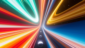 Vibrant, Light Streaks, Futuristic, Planets, Galaxy, Warp, Multicolor, Celestial, Colorful space, Stars, Aesthetic, Infinity, Motion, Dynamic, Bright, Radiant, Universe, Illumination, Neon, Velocity, 4K wallpaper