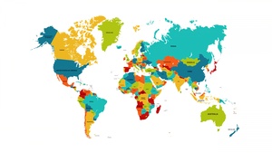 World map, Colorful, 4K wallpaper