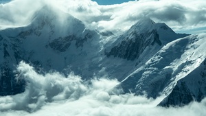 Cloudy, Mountains, Mountain Landscape, Mountain range, Snowcapped mountains, Cloudy Sky, 4K wallpaper