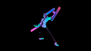 Chainsaw Man, Neon art, Denji, Dark background, AMOLED, 4K wallpaper