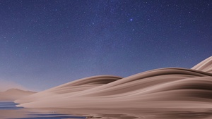 Night sky, Starry sky, Blue Sky, Desert, Lake, Reflection, Surreal, Scenic, 4K wallpaper