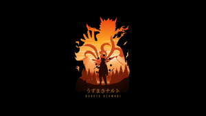 Naruto Uzumaki, AMOLED, Black background, Minimal art, 4K wallpaper