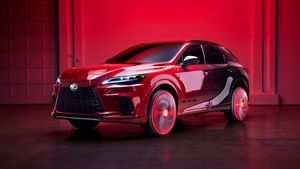 Lexus RX 500h F SPORT Ruby Red Rims, 2022, 4K wallpaper