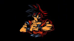 Goku, Dragon Ball, AMOLED, Black background, 4K wallpaper