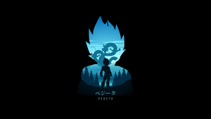 Vegeta, Minimal art, Black background, AMOLED, 4K wallpaper