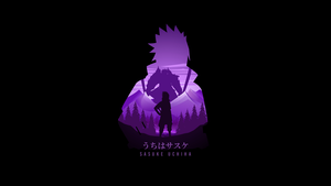 Sasuke Uchiha, AMOLED, Naruto, Minimal art, Black background, 4K wallpaper