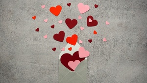 Red hearts, Paper hearts, Paper crafts, Love letter, 4K wallpaper