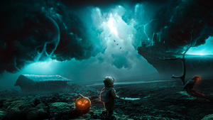 Halloween Pumpkin, Surreal, Cute Halloween, 4K wallpaper