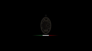 AC Milan, Minimal logo, Black background, AMOLED, 4K wallpaper