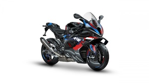 BMW M 1000 RR, White background, Sports bikes, 4K wallpaper