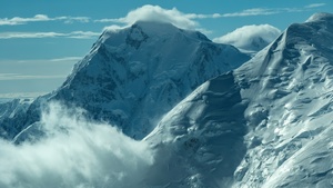 Snowcapped mountains, Scenery, Mountain Peak, Cold, Foggy, 4K wallpaper