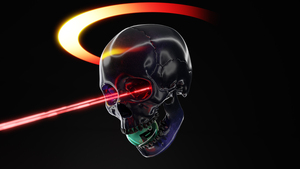 Skull, Black background, AMOLED, 4K wallpaper