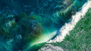 Waves, Aerial view, Ocean Waves, macOS, Stock, 4K wallpaper