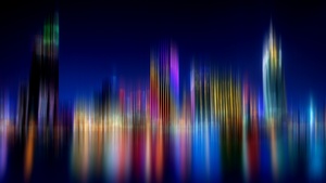 Cityscape, Panorama, Blurred lights, City lights, Skyline, 4K wallpaper