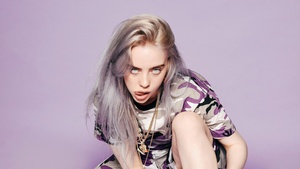 Billie Eilish, Purple aesthetic, 4K wallpaper