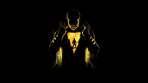 Shazam!, AMOLED, Lightning, Black background, Silhouette, DC Superheroes, Minimal art, 4K wallpaper