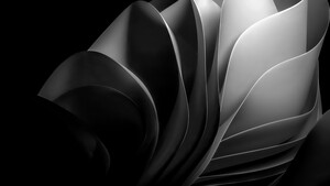 Windows 11, Monochrome, Dark Mode, Abstract background, Dark background, Black and White, 4K wallpaper