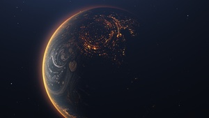 Alien planet, Orbit, Outer space, Cosmos, Distant planet, 4K wallpaper