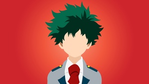 Izuku Midoriya, Faceless, Illustration, Orange background, My Hero Academia, 4K wallpaper