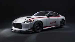Nissan Z GT4, Race cars, Sports cars, Dark background, 4K wallpaper