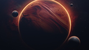Red planet, Fiction, Outer space, 4K wallpaper