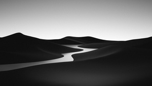 Black and White, Landscape, Desert, River, Monochrome, Minimalist, Surreal, 4K wallpaper
