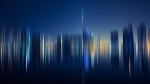 Cityscape, Skyline, Panorama, Blurred lights, City lights, 4K wallpaper