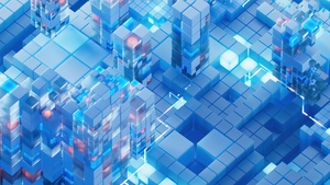 Windows 11, Windows 365, Blocks, 3D background, Blue background, Blue aesthetic, 4K wallpaper