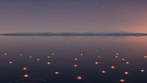 Lake, Lights, Night, Starry sky, Windows 11, 4K wallpaper