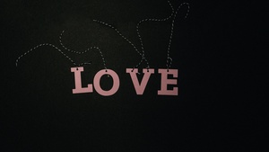 Love text, Pink text, Dark background, Paper crafts, 4K wallpaper