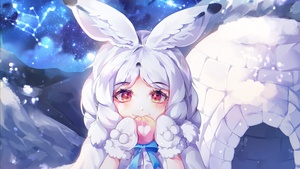 Cute anime, Love heart, Igloo, 4K wallpaper