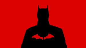 Batman, Red background, DC Superheroes, Silhouette, 4K wallpaper