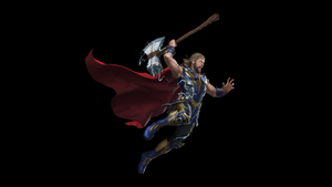 Thor: Love and Thunder, God of Thunder, Stormbreaker, Marvel Superheroes, Black background, 4K wallpaper