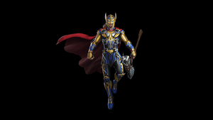 Thor, Stormbreaker, Thor: Love and Thunder, Marvel Superheroes, Black background, 4K wallpaper