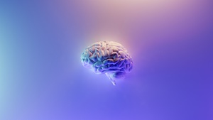 Brain, 3D background, Gradient background, 4K wallpaper