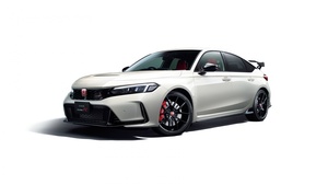 Honda Civic Type R, White, 2022, White cars, White background, 4K wallpaper