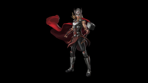 Jane Foster, Mighty Thor, Thor Hammer, Mjolnir, Marvel Superheroes, Black background, 4K wallpaper