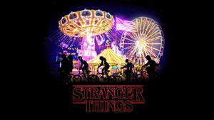 Stranger Things, Season 3, Poster, Black background, AMOLED, Glowing, 4K wallpaper