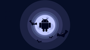 Android, Bats, Material Design, Dark background, Silhouette, Simple, 4K wallpaper