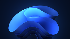 Windows 11, Dark background, Bloom, Blue background, Aesthetic, Dark blue, 4K wallpaper