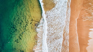 Beach, Aerial view, Aerial Photography, Waves, 4K wallpaper